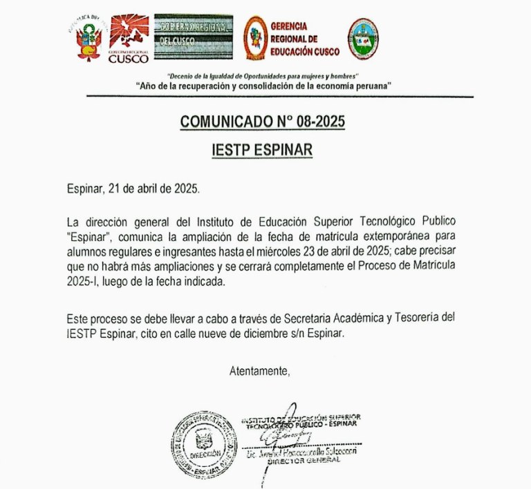 COMUNICADO 008- 2025